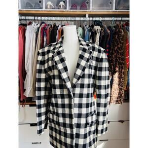 Vintage 90s Gap Blazer New Old Stock Womens Size‎ Large Wool Buffalo Plaid NWT